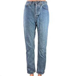 Everlane 90's Cheeky Blue Wash Straight Leg High Waist Crop Ankle Denim Jeans 25